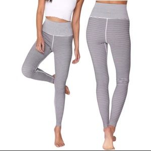 Spiritual Gangster Ananda Self Love Leggings Mini Stripe-Black and White M/L